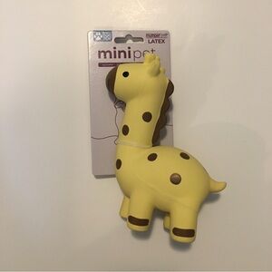 NEW Multipet Mini pets Dog Toys Latex Giraffe with Squeaker Yellow